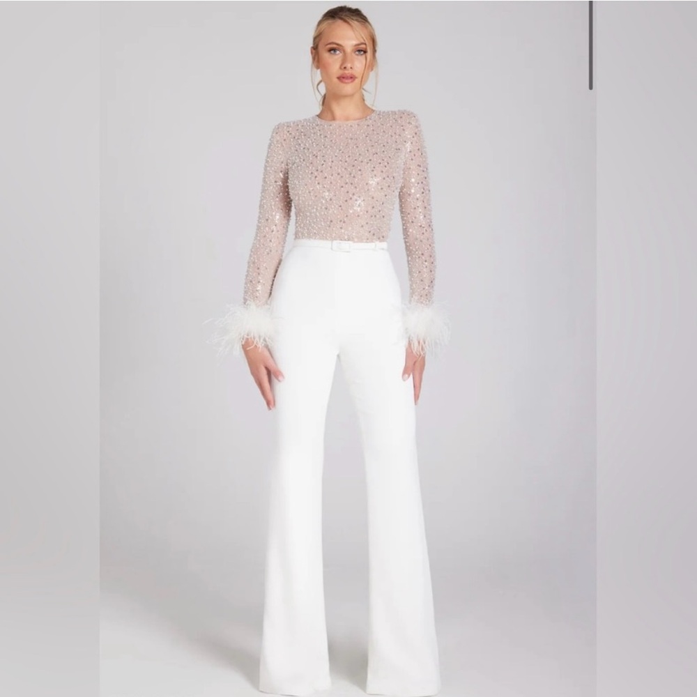 Nadine Merabi Amelia White Jumpsuit